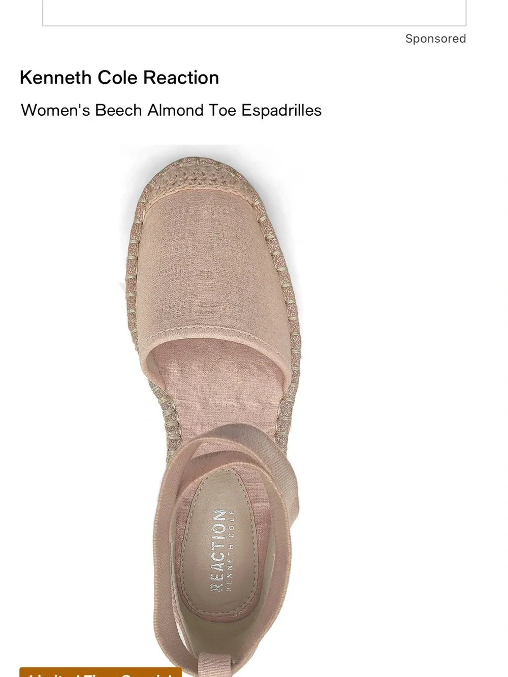 Kenneth Cole Reaction Women's Espadrille Ankle Tie Sandals in Blush